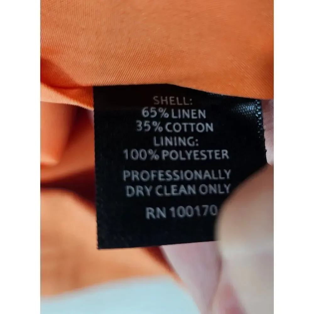 Cynthia Rowley orange sherbet linen blend scalloped summer preppy shorts sz 4